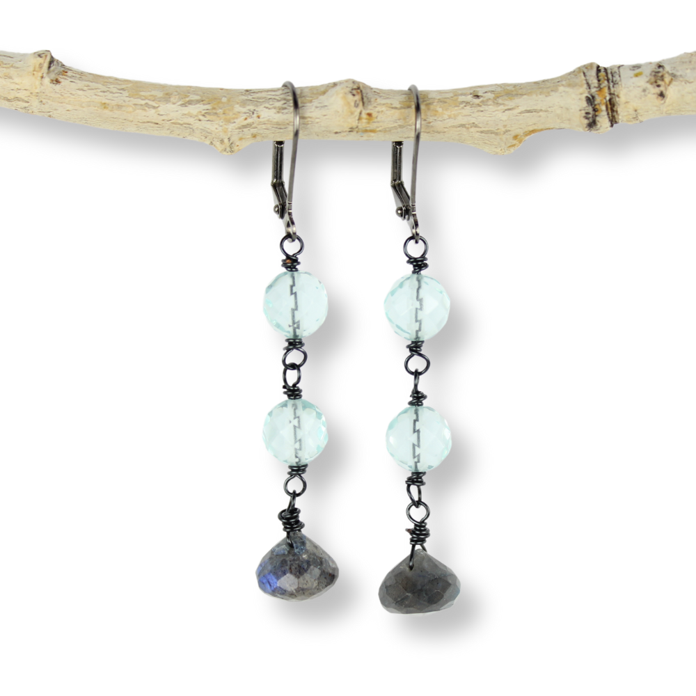 Gunmetal Wire Wrap Earrings | Sale