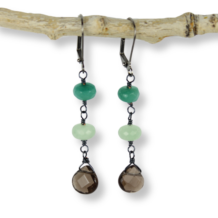 Gunmetal Wire Wrap Earrings | Sale