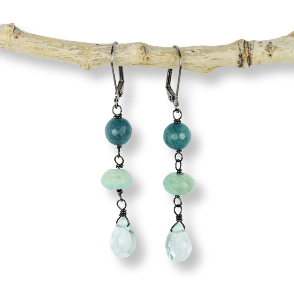 Gunmetal Wire Wrap Earrings | Sale