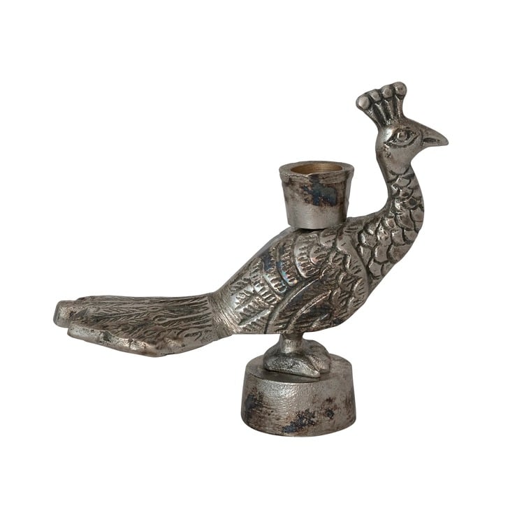 Cast Aluminum Peacock Shaped Taper