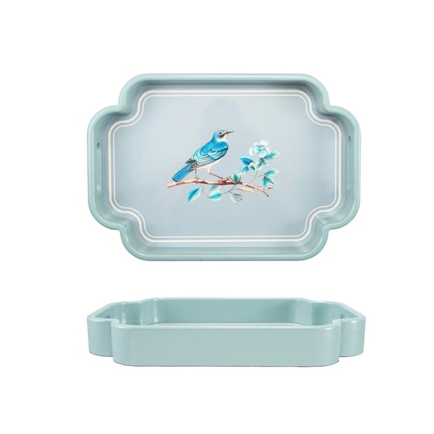 Decorative MDF Tray W Birds & Handles