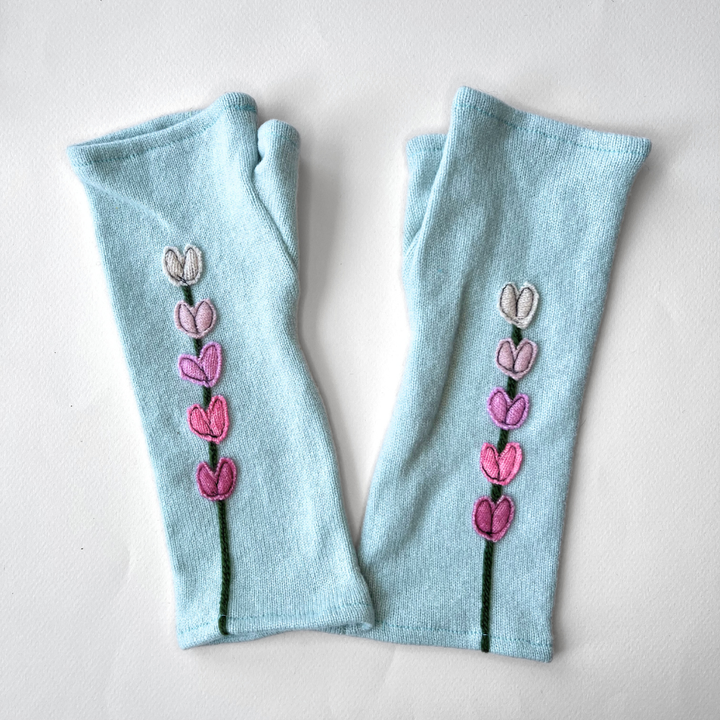 Fingerless Cashmere Gloves "Lupine"