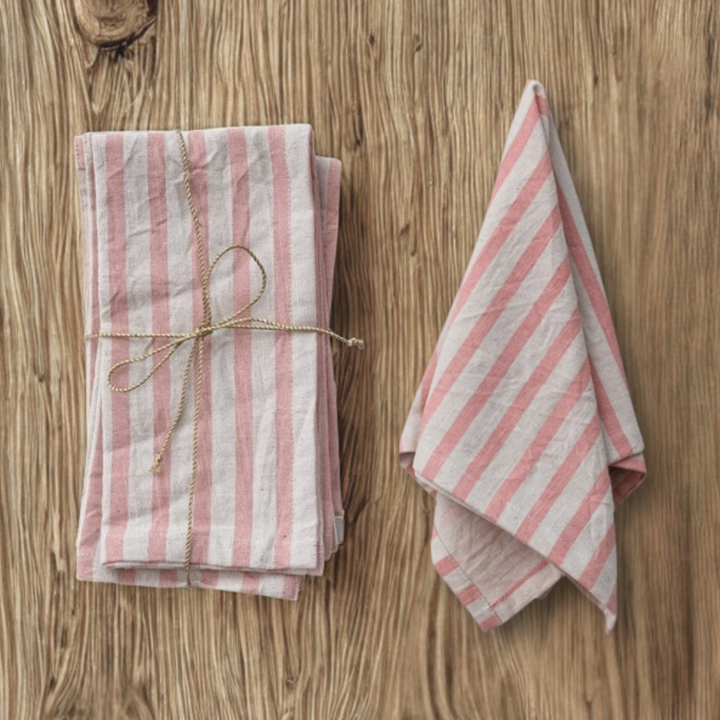 Cloth Napkins | Pink Stripe