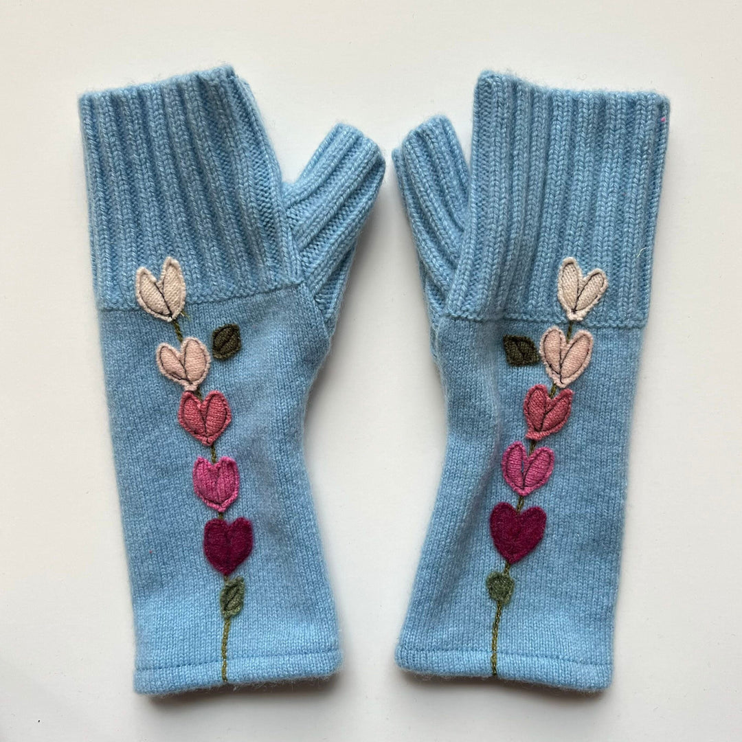 Fingerless Cashmere Gloves "Petals"