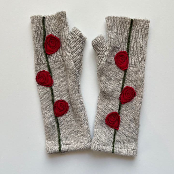 Fingerless Cashmere Gloves "Rosebud"