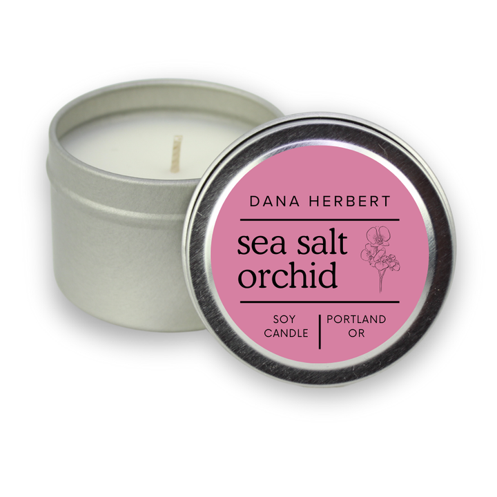 Sea Salt + Orchid Soy Candle Tin | 2oz