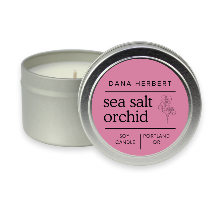 Sea Salt + Orchid Soy Candle Tin | 4oz