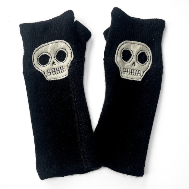 Fingerless Cashmere Gloves "Skull"