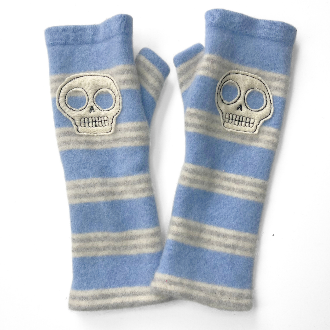 Fingerless Cashmere Gloves "Skull"