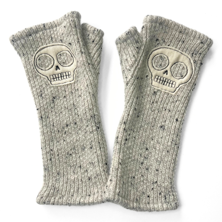 Fingerless Cashmere Gloves "Skull"
