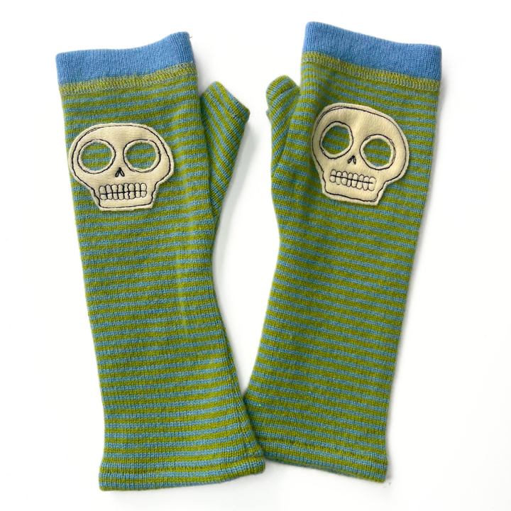 Fingerless Cashmere Gloves "Skull"