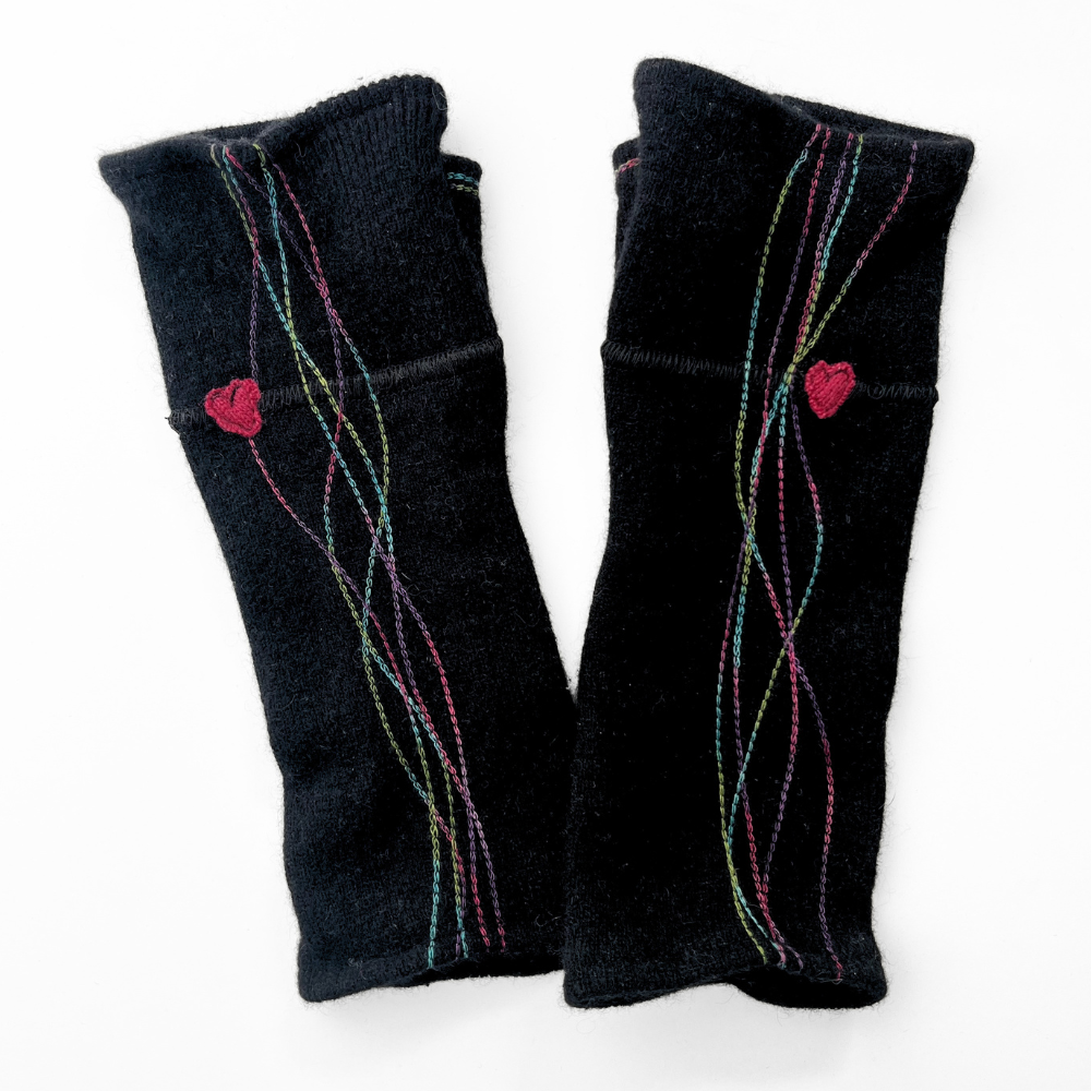 Fingerless Cashmere Gloves "Squiggles"