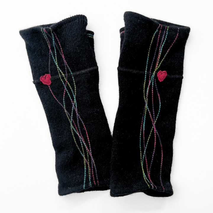 Fingerless Cashmere Gloves "Squiggles"