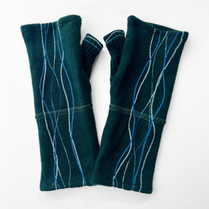 Fingerless Cashmere Gloves "Squiggles"