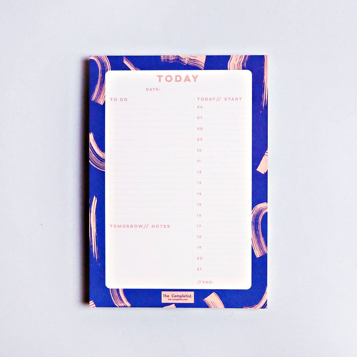 Notepad Planner | Blue + Pink Paint