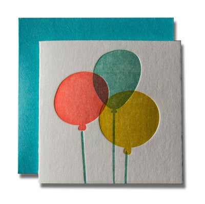Letterpress Mini Card "Balloons"