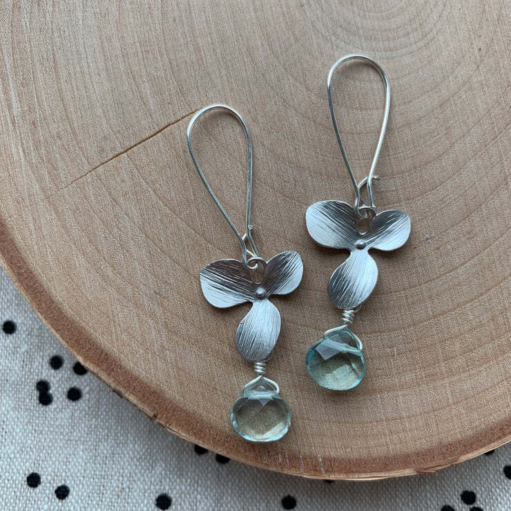 Silver Magnolia Earrings