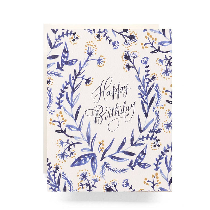 Birthday Card "Cobalt Floral"