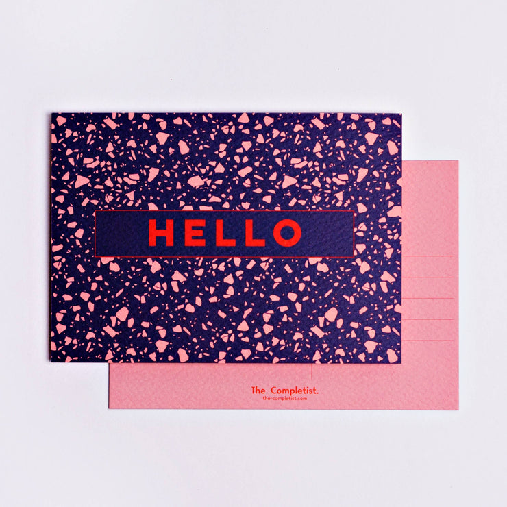 Pink Red Hello Postcard