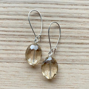 Silver Glass Short Drop Earrings