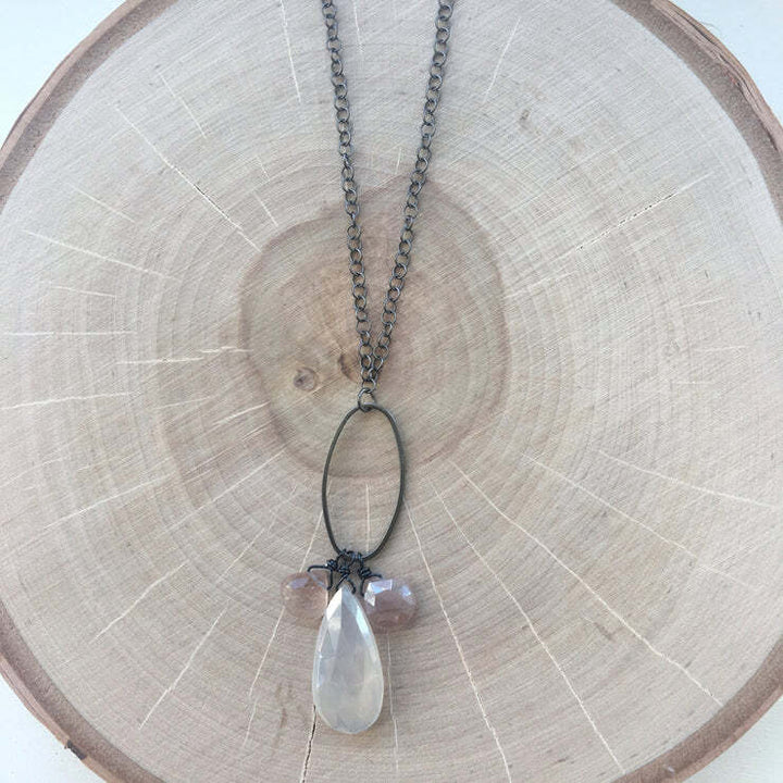 Gunmetal Pendant Short Necklace