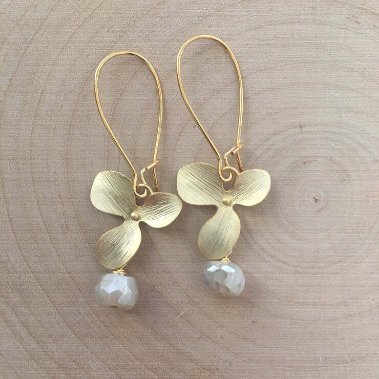 Gold Magnolia Earrings
