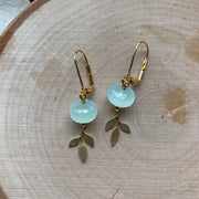 Gold Botanical + Gemstone Earrings