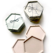 Geometric Concrete Coasters Set