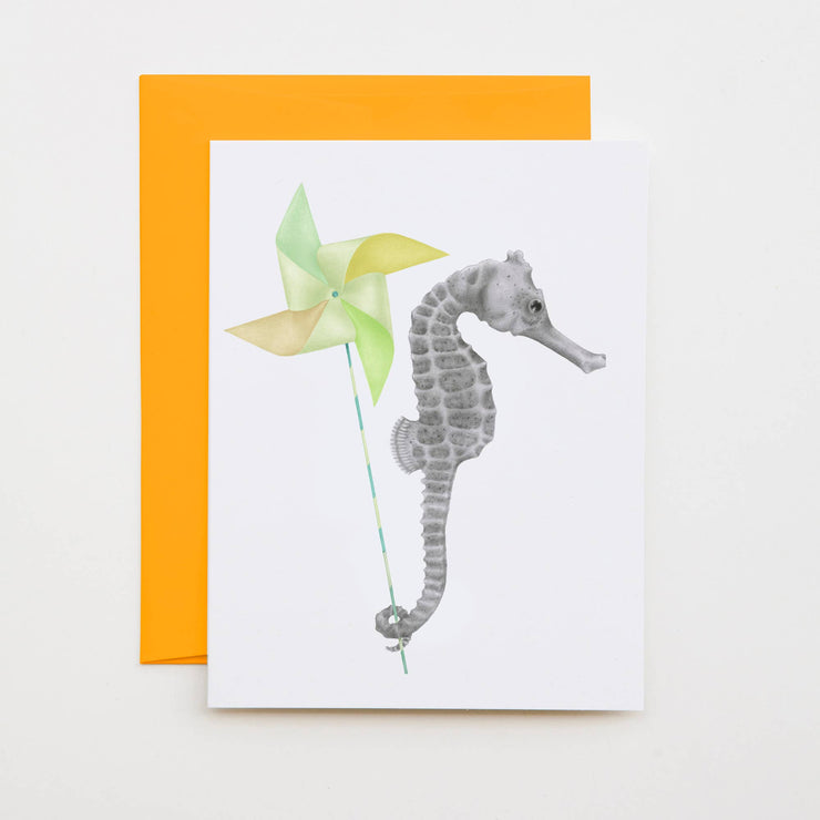 Blank Card "Gambol Azimuth Long Snout Seahorse"