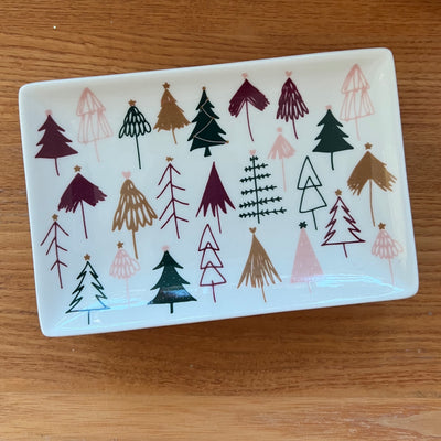 Ceramic Trinket Tray "Colorful Trees"