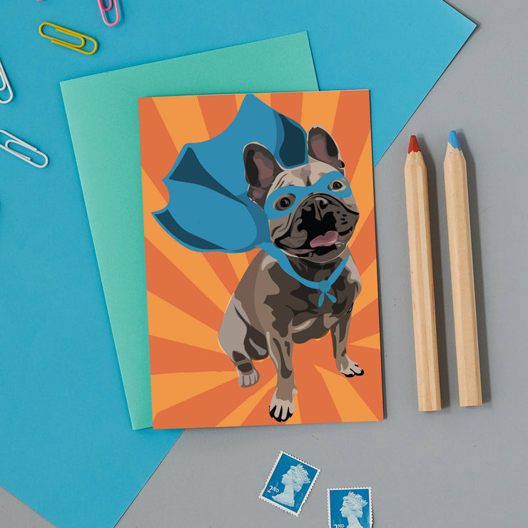 Blank Card "Superhero French Bulldog"