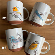 Stoneware Bird Mugs