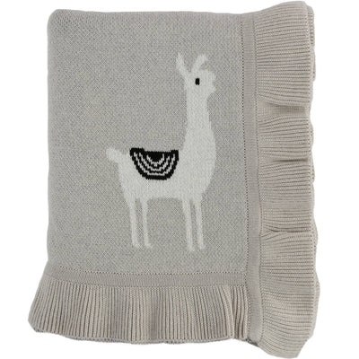 Knit Baby Blanket "Llama"