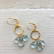 Gold Ring + Gemstone Cluster Earrings