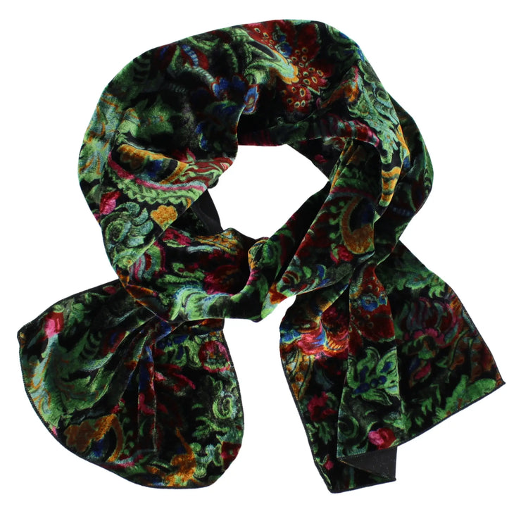 Museum of Fine Arts Boston, Accessories, Olive Green Velvet Burnout  Luxurious Scarf