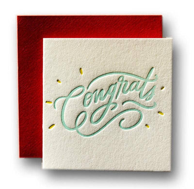 Letterpress Mini Card "congrats"