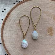 Gold Gemstone Drop Earrings