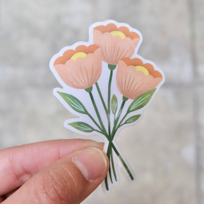 Poppy Flowers Gloss Vinyl Sticker