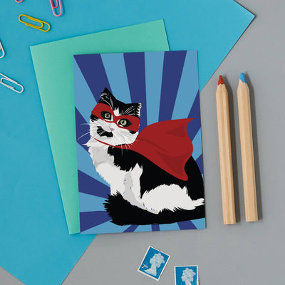 Blank Card "Superhero Cat"