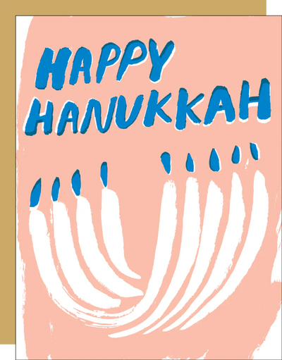 Hanukkah Card "Peach Menorah"
