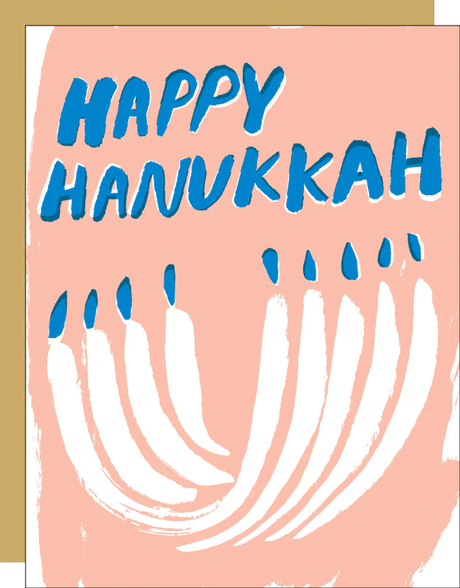 Hanukkah Card "Peach Menorah"