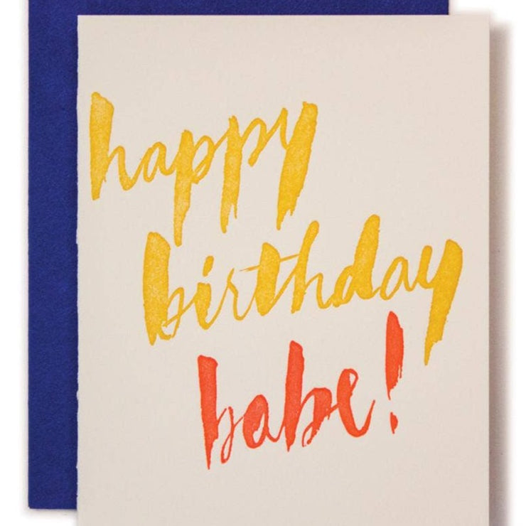 Birthday Letterpress Card "Birthday Babe"