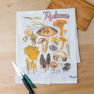 Mushrooms Kitchen Towel - 100% Cotton Flour Sack Fabric