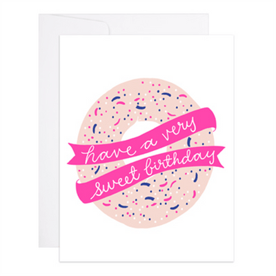 Birthday Card Letterpress "Donuts"