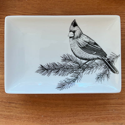 Ceramic Trinket Tray "Winter Bird"
