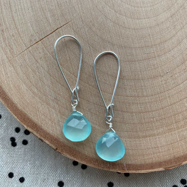 Silver Gemstone Short Earrings