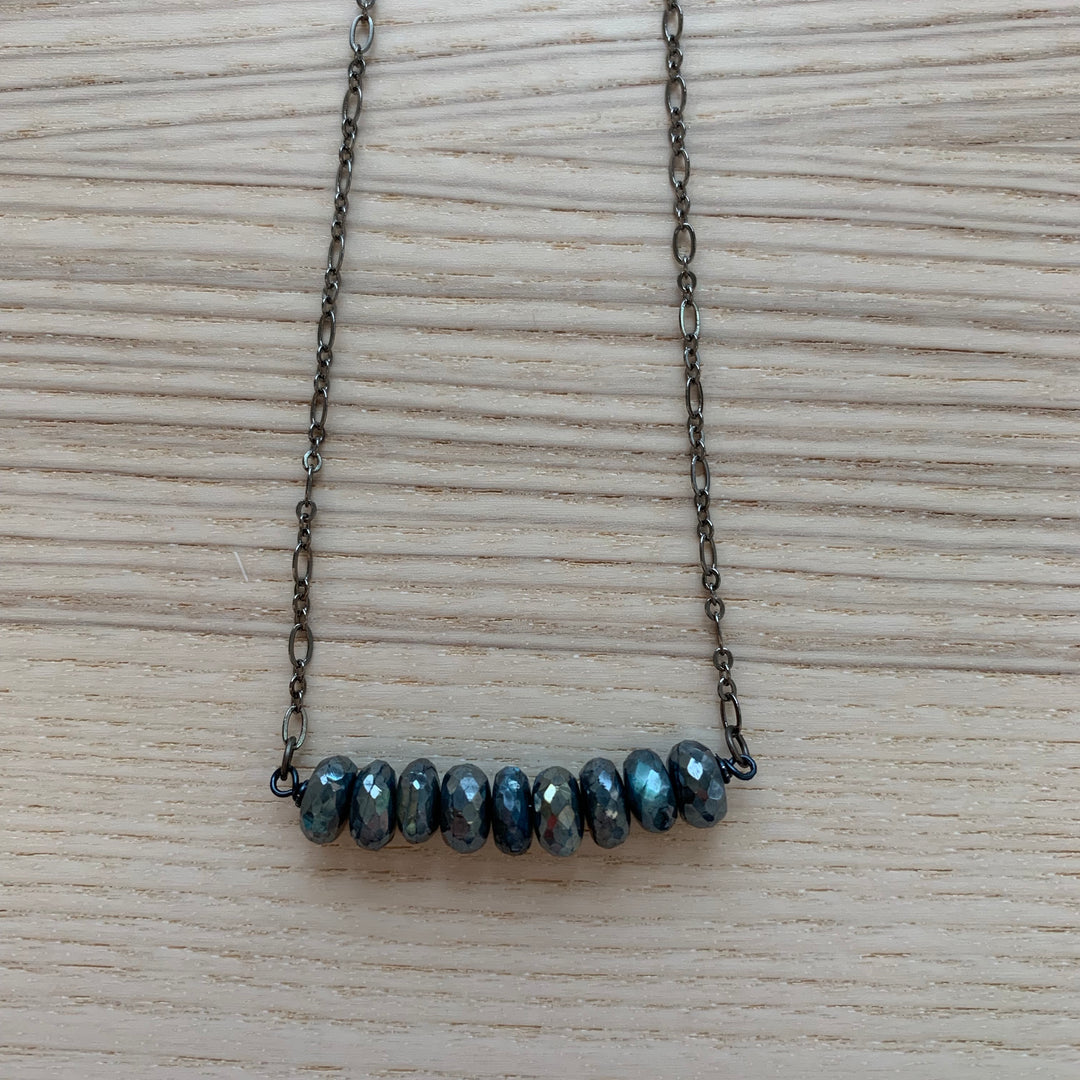 Gunmetal Bar Necklace