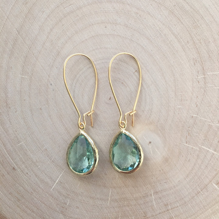 Jane Gold Glass Short Earrings