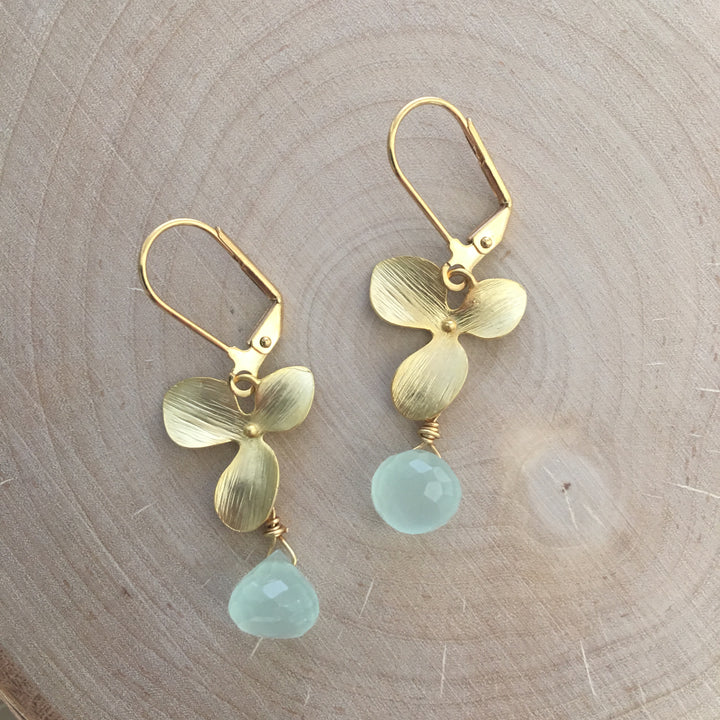 Gold Magnolia Earrings