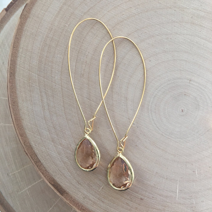 Ella Gold Glass Drop Earrings